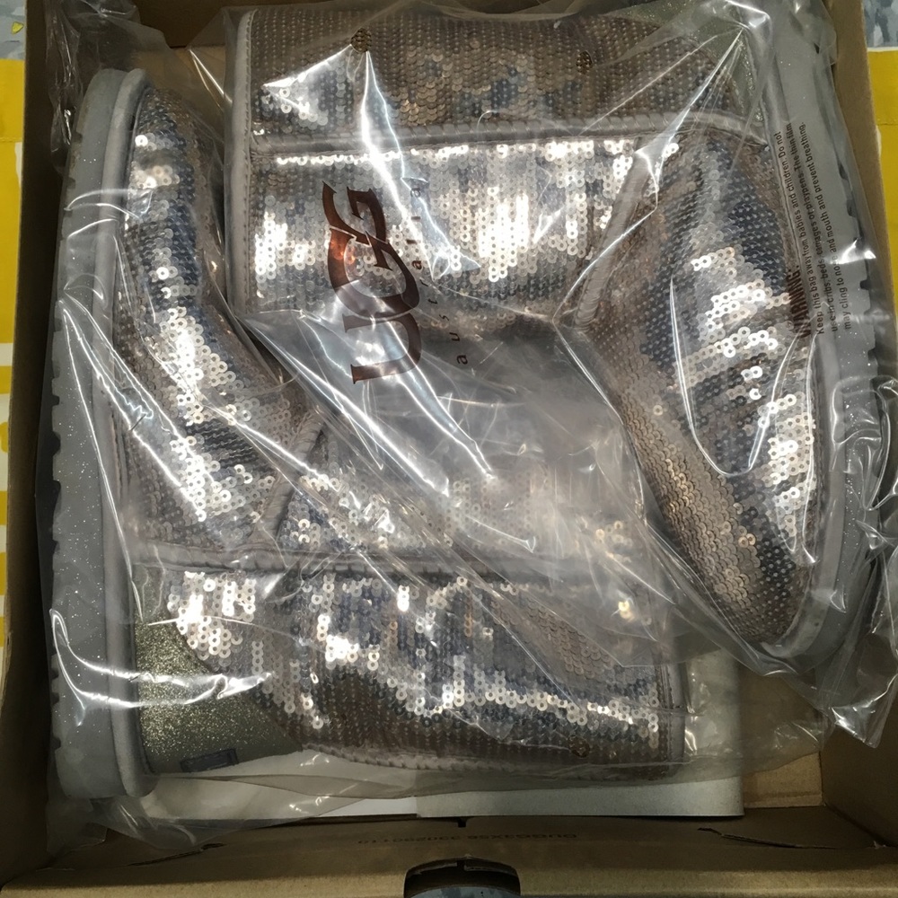 Silver sequin ugg boots